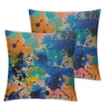 thumbnail image 2 of Acheng Blue and Orange Paint Splatter Throw Pillow Covers Pillowcase for Bedroom Aesthetic Cushion Cover Home Decor Dormitory College Living Room Bed Sofa Couch ,Set of 2 White, 2 of 6