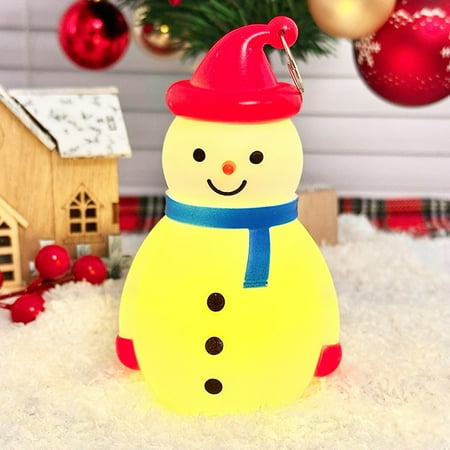 

HALJEN Christmas Decorations Snowman Night Light Led Lighting Small Ornaments Children Carry Night Light Christmas Gifts