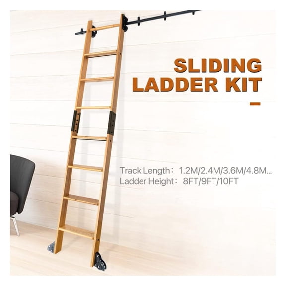 Rolling Library Ladder Hardware Kit, 8FT Extension Kit 8FT Extension Sliding Kit