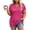 Hot Pink-14, variant on Nugftut Womens Puls Size Tops Short Sleeve V Neck T-Shirts Solid Color Casual Shirts