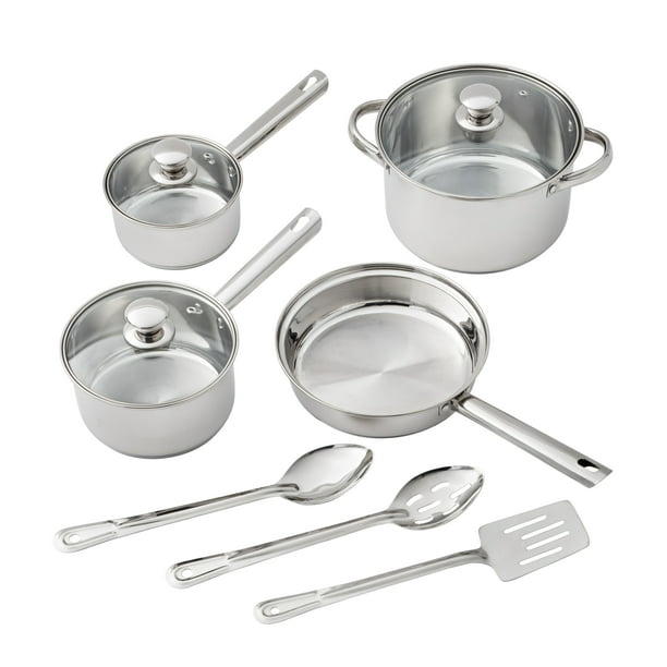 Stainless Steel 10 Piece Set, Kitchen Set, Cookware Set, Pots and Pans