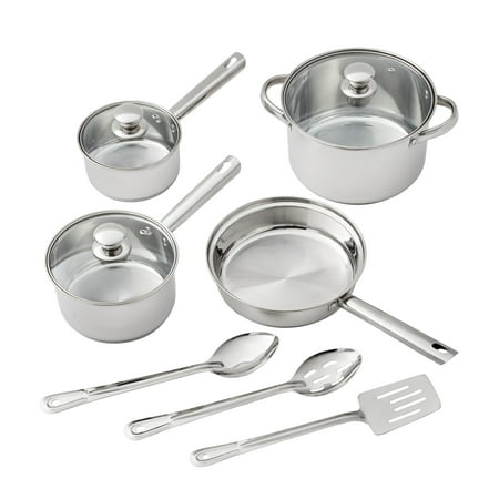 Stainless Steel 10 Piece Set, Kitchen Set, Cookware Set, Pots and Pans...