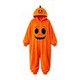thumbnail image 4 of Curuila Halloween Adult Jumpsuit Zip Up Hallowmas Pumpkin Hooded Flannel Pajamas For Women And Men Party Comfort Loungewear Jumpsuit Size L, 4 of 5