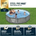 thumbnail image 3 of Bestway Steel Pro MAX 10' x 30" Metal Frame Above Ground Pool Set w/ Filter Pump, 3 of 12