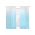 thumbnail image 2 of Blue White Ombre Semi Sheer Curtains 72 Inch Length 2 Panels Set, Gradient Color Modern Abstract Art Sheer Kitchen Curtain Privacy Voile Window Curtain for Living Room Bedroom Rod Pocket Drapes, 2 of 7