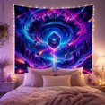 thumbnail image 2 of Moon Stars Cosmic with Glowing Translucent Geometric Cube, Mystical Fantasy for Space Lovers, Galaxy Room Decor, Graduation Gift, Tapestry Wall Hanging for Bedroom and Dorm, 2 of 7