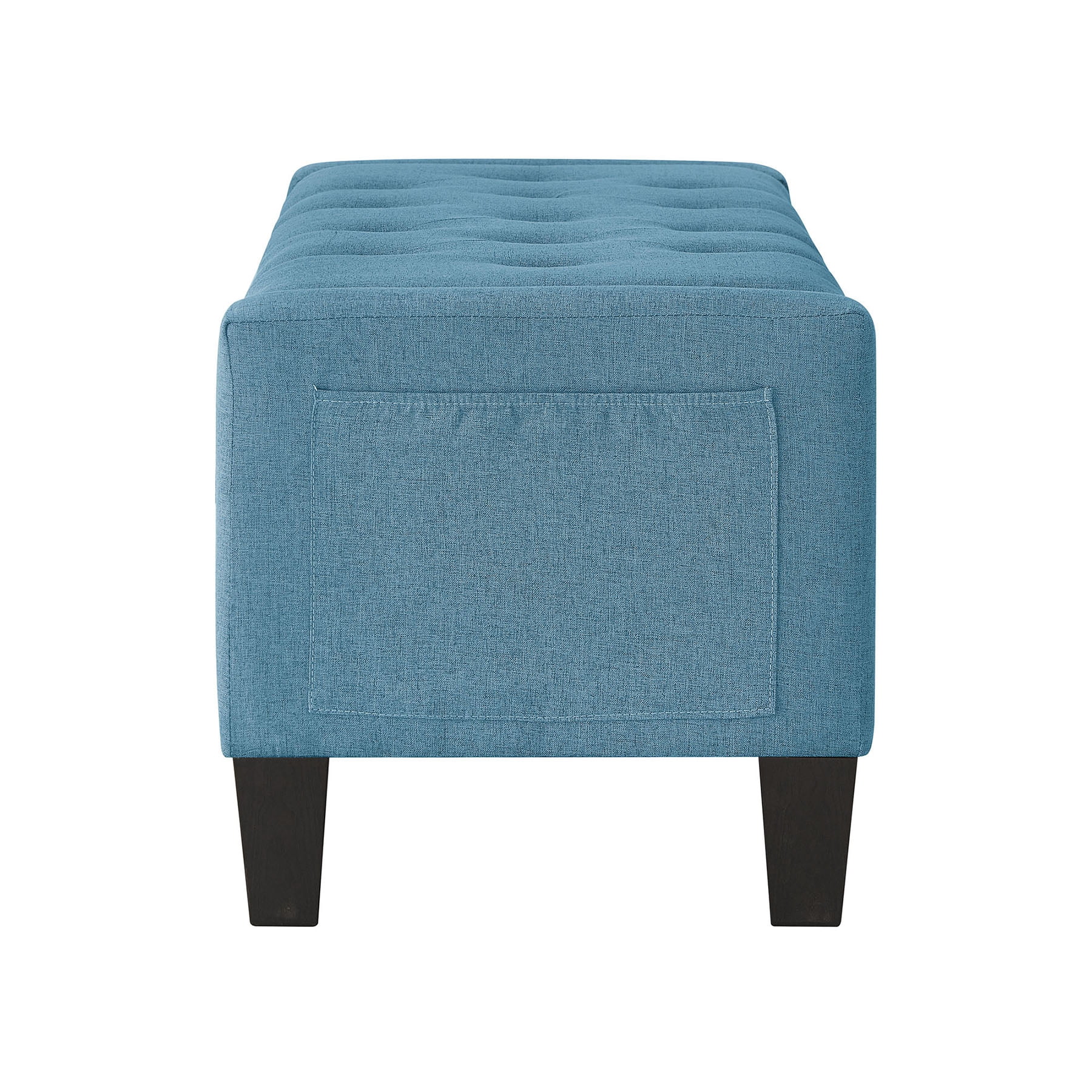 CQSXDA Upholstered Ottoman Bench in Linen with Storage and Safety Hinge for Entryway Seating and Organization
