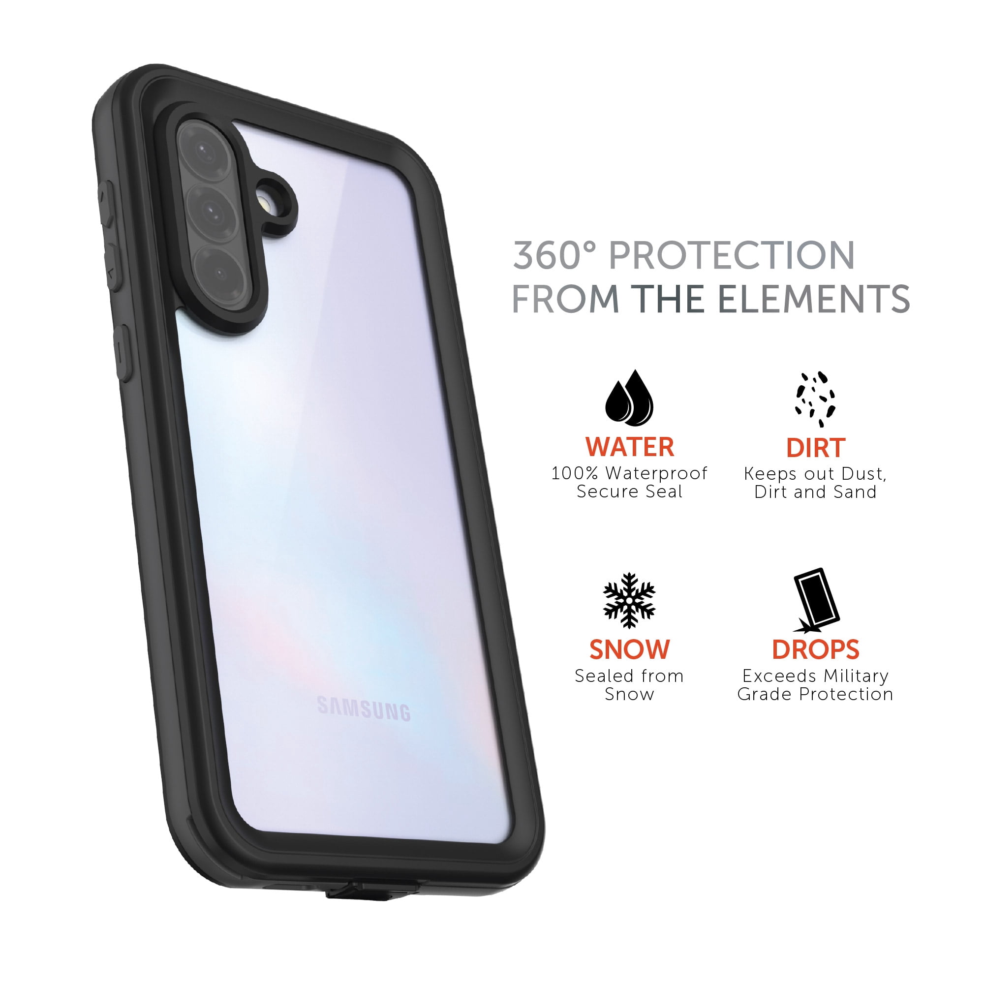 Body Glove Tidal Waterproof Phone Case for Samsung A37 5G / A36 5G - Black/Gray
