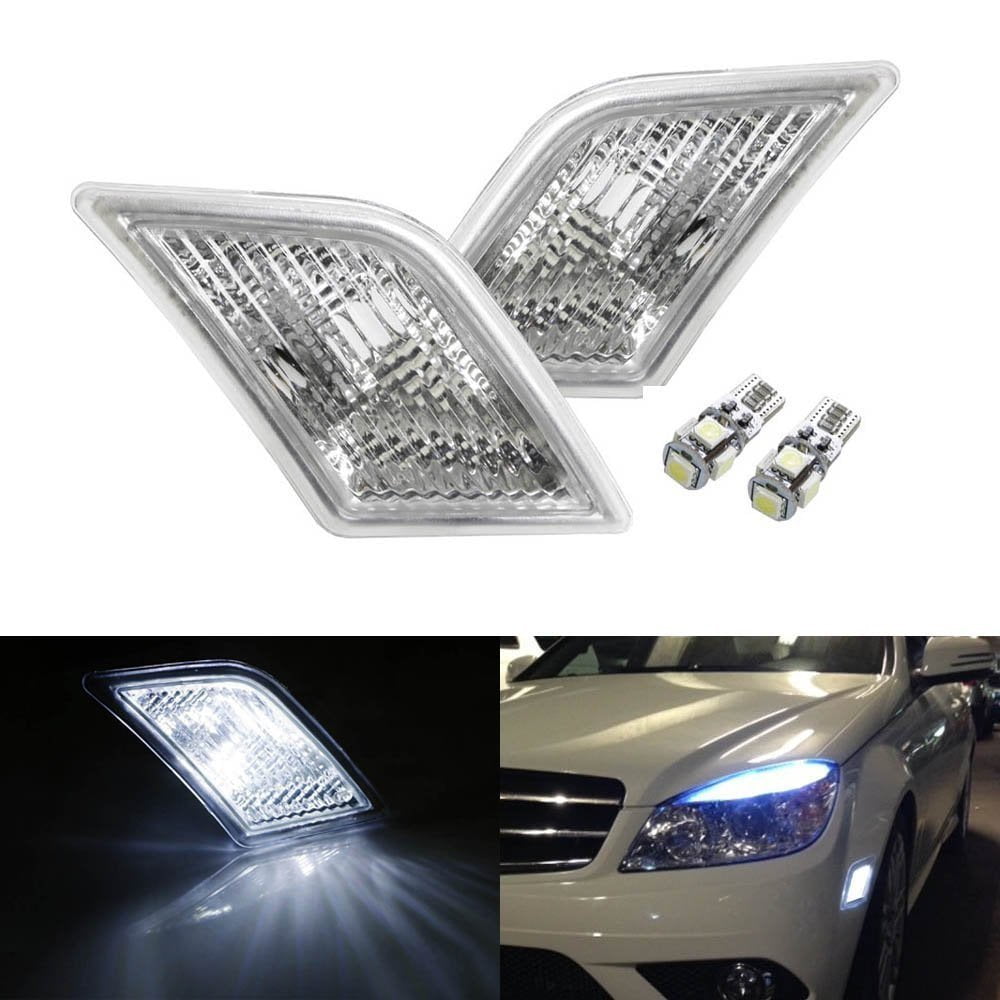 2pcs White LED License Plate Light for Mercedes Benz W204 C300 C350 C63 AMG