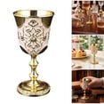 thumbnail image 2 of Wine Glass Cups Metal Shot Glass Exquisitedly Crystal Accented Medieval Goblets For And Celebration, 2 of 20