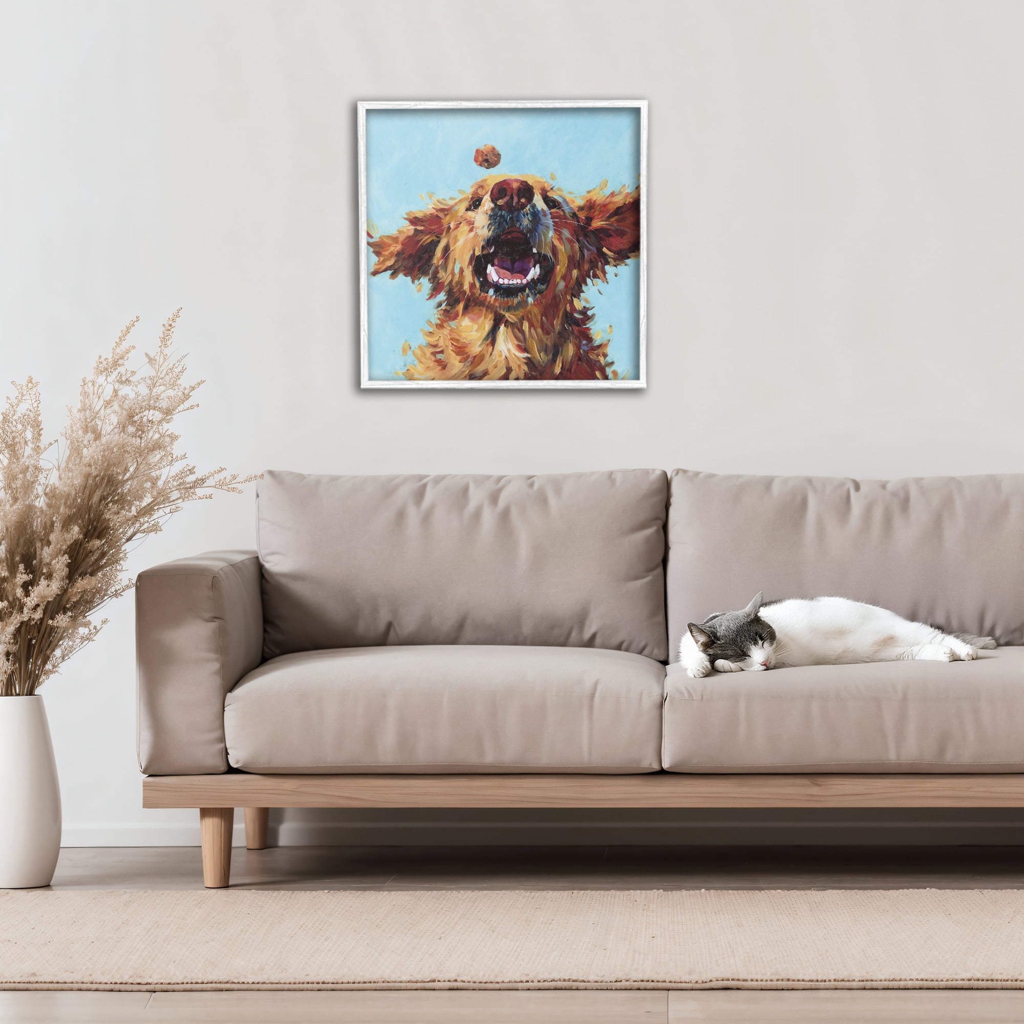 Stupell Industries Treato Loyal Dog White Framed Giclee Art, design by Studio Bautista