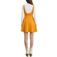 thumbnail image 3 of INSPIRE CHIC Women's Overall Dress Solid U Neck Button Decor Flared Hem M Orange, 3 of 6