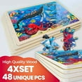 thumbnail image 3 of QUOKKA 4SET Wooden Puzzles for Kids 3-6 - 48 Pcs Toddler Realistic Puzzles with Animals & Ocean, 3 of 6