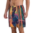 thumbnail image 2 of Vsdgher Neon Rabbit In Archway Men's Beach Shorts, Surfing shorts, Swim trunks, Quick Dry Swim Trunks for Surfing Beach Fun -3X-Large, 2 of 6