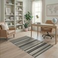 thumbnail image 2 of ODIKA 4'x6' Washable Area Rug Non-Slip, Chair-Friendly, Flatwoven Boho With Layered Bands And Distressed Pinstripe Accents Striped Flowing Dynamic for Home Office, Under Desk, 2 of 7