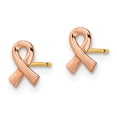 thumbnail image 2 of Finest Gold 14K Two-Tone Rose & Yellow Post Awareness Ribbon Yellow Gold Post Earrings, 2 of 3