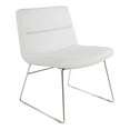 thumbnail image 1 of Thompson Chair in White Faux Leather with Chrome Sled Base, 1 of 7