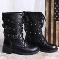 thumbnail image 4 of NECHOLOGY Botas Mujer Adulto Femenino Zapatos Botines para mujer Botas de tacón bajo para mujer, botines de moda, botas versátiles (Black, 7.5), 4 of 7