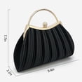 thumbnail image 3 of Clutch Purses for Women Evening Bags Party Clutches Handbag With Detachable Chain Strap for Cocktail Party Black Wedding Purses with Pleated, 3 of 9