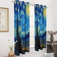 thumbnail image 3 of Starry Night-2 Blackout Curtains Window Drapes Room Darkening Thermal Insulated Grommets Blackout Curtains, for Living, Dining, Bedroom,2 Panels, 3 of 6