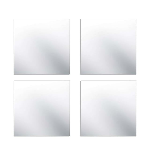 Etiquetas de espejo Espejo de longitud completa Plástico flexible Superficie lisa Autoadhesivo Decoración de apartamento para el paquete de fondo del hogar de 4 seitruly HA011894-00