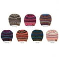 thumbnail image 3 of C.C Messy Bun Ponytail Beanie Soft Winter Hat for Women, Teal Mix, 3 of 4