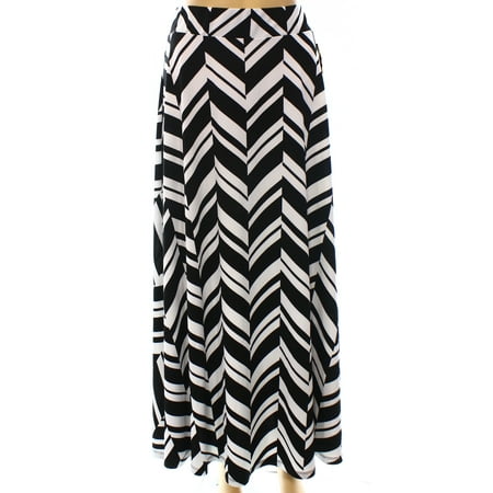 INC NEW Black Womens Size XS Chevron Print A-Line Pull-On Maxi Skirt ...