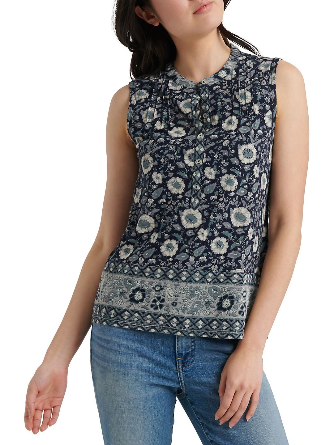 LUCKY BRAND Womens Navy Floral 