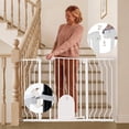 thumbnail image 5 of Pet Safety Gate, 29.5''-43.7'' Dog Gates with Cat Door for Stairs & Doorways, White, 5 of 8