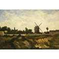 thumbnail image 2 of Leon Richet 14x11 Black Ornate Wood Framed Double Matted Museum Art Print Titled: Les Moulins De Montmartre, 2 of 5