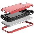 thumbnail image 4 of Funda con tapa para teléfono móvil con espejo de maquillaje, adecuada para la funda de silicona anticaída para teléfono móvil de la serie Samsung (rojo), 4 of 5