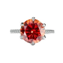 5ct Pink/Red/Green Moissanite Rings for Women D Color VVS1 Diamond Rings 925 Sterling Silver Engagement Wedding Rings for Women with Certificate