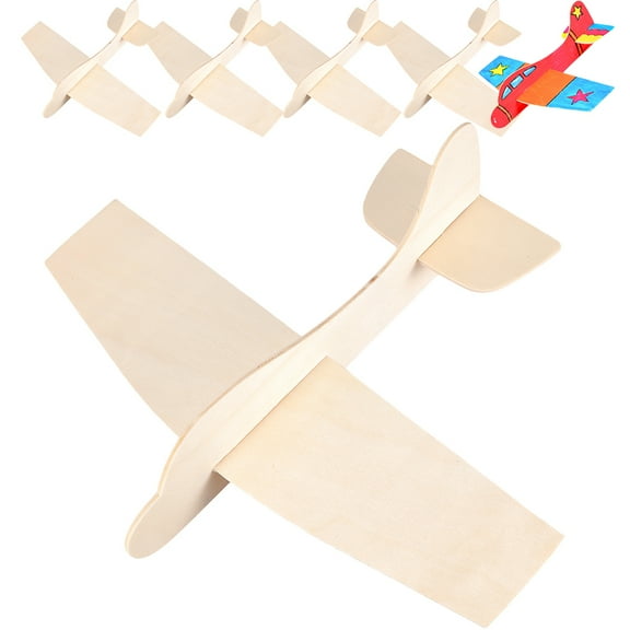 Zehuanyu 6Pcs Wooden Airplane Model Assemble Wood Planes DIY Blank Painting Plane Kids Toy Gift