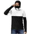thumbnail image 3 of DDAPJ pyju Mens Sun Hoodie Shirt Color Block Long Sleeve Sun Protection T-Shirts Quick Dry Cooling Hiking Workout Hooded Tops with Mask Black M, 3 of 6