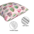 thumbnail image 4 of Throw Pillow Covers, Cactus Succulents blooming Soft Square Pillow Cases with Invisible Zipper for Couch Bed Sofa, Farmhouse Fall Home Decor 16"x16", 4 of 7