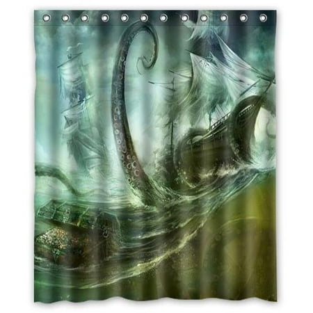 Hellodecor Octopus Orca Shower Curtain Polyester Fabric