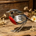 thumbnail image 5 of Hopewings Robin Bird Metal Art Sculpture, Handcrafted Steel Animal Statue, Waterproof, Indoor Outdoor Decorative Figurine, Home Garden Patio Office Desk Ornament, 5 of 6