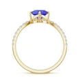thumbnail image 3 of 1.98 CT Tanzanite Moissanite Tiara Dainty Engagement Ring in Sterling Silver/ Yellow Gold Plated Oval Shaped Curved Wedding Band Ring December Birthstone, Birthday, Anniversary Jewelry, Ring Size 5, 3 of 8