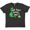 thumbnail image 3 of Inktastic My Papa Loves Me Dinosaur Youth T-Shirt, 3 of 5