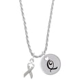 thumbnail image 1 of Delight Jewelry Silvertone Ribbon with Cross Cutout Silvertone Script Initial Disc - Q - Charm Necklace, 20"+3", 1 of 4