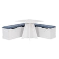 thumbnail image 1 of Linon Cleo Ensemble de Coin de Rangement Rembourré Bleu 3 Pcs et Table Carrée en Bois Blanc, 1 of 17