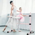 thumbnail image 3 of Gymax Freestanding Ballet Barre Adjustable Double Stretching Dance Bar Pink, 3 of 10