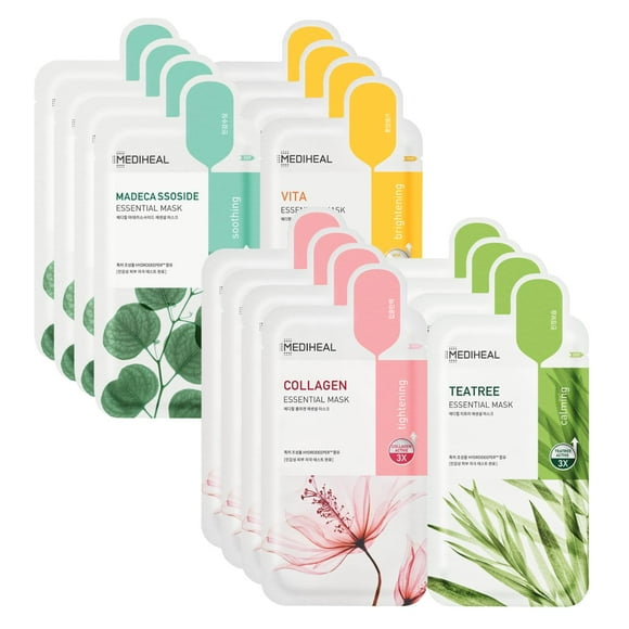 Mascarilla Mediheal Essential HERO, paquete de 16 (colágeno, árbol de té)