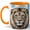 Orange, variant on White Lion Coffee Mug, Blue Eye Wildlife Mug, Ceramic 11 oz