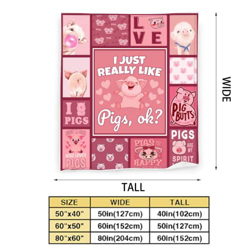 Vantaso Blankets Cute Girl Pig Pink Throws Soft Blanket Kids Girls Boys Bedroom 50x60 inch 
