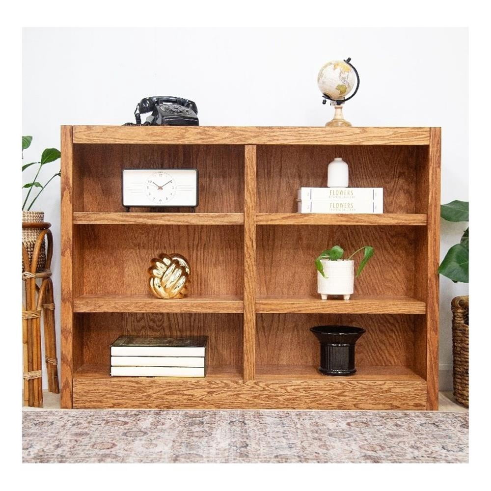 Maklaine Book Shelf - Wood Bookcase Furniture 48 x 36" - Oak
