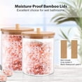 thumbnail image 4 of 2 Pack Acrylic Holder Dispenser Bathroom Jars with Bamboo Lids, Cotton Ball Pad Round Swab Holder for Bathroom Accessories Storage Organizer, 4 of 7