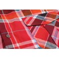 thumbnail image 3 of Men’s Short Sleeve Cowboy Button Down Casual Plaid Pattern Western Dress Shirt (8AS186-RedBlack, L), 3 of 3