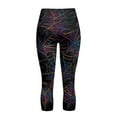 thumbnail image 5 of SCRAWLGOD Halloween Spider Web Print Capri Leggings for Women Slim Stretch High Waisted Capri Yoga Leggings with Pockets for Women Non See Through Tummy Control Yoga Pants, XS, 5 of 7