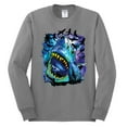 thumbnail image 2 of Great White Shark Species in Ocean | Mens Fishing Long Sleeve T-Shirt, Heather Grey, Large, 2 of 3